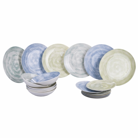 Juego de vajilla 18 piezas de porcelana estilo natural Spring City Promoción