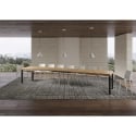 Mesa extensible industrial de metal y madera para 18 personas 90×180-440 Everyday Rebajas