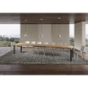 Mesa extensible industrial de metal y madera para 18 personas 90×180-440 Everyday Rebajas