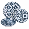 Juego de vajilla de 18 piezas diseño mediterráneo en porcelana Paxos Oferta