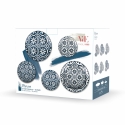 Juego de vajilla de 18 piezas diseño mediterráneo en porcelana Paxos Modelo