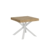 Mesa extensible cuadrada patas cruzadas 8 personas 90×90-194 Clerk Descueto