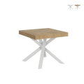Mesa extensible cuadrada patas cruzadas 8 personas 90×90-194 Clerk Promoción