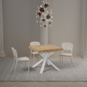 Mesa extensible cuadrada patas cruzadas 8 personas 90×90-194 Clerk Venta