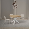 Mesa extensible cuadrada patas cruzadas 8 personas 90×90-194 Clerk Venta