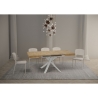 Mesa extensible cuadrada patas cruzadas 8 personas 90×90-194 Clerk Stock