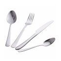 Juego de cubiertos de 24 piezas acero inoxidable plateado brillante Round Promoción