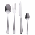 Juego de cubiertos de 24 piezas acero inoxidable plateado brillante Round Venta