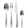 Juego de cubiertos de 24 piezas acero inoxidable plateado brillante Round Venta