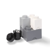 Set 4 contenedores negro blanco gris claro LEGO Storage Brick Multi Pack Promoción