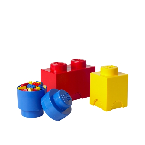 Set de 3 contenedores azul rojo amarillo LEGO Storage Brick Multi Pack Promoción