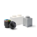 Set de 3 contenedores blanco negro gris LEGO Storage Brick Multi Pack Promoción