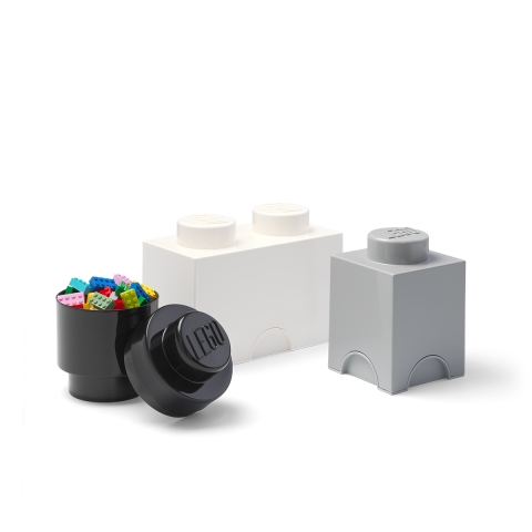 Set de 3 contenedores blanco negro gris LEGO Storage Brick Multi Pack Promoción