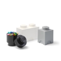 Set de 3 contenedores blanco negro gris LEGO Storage Brick Multi Pack Promoción