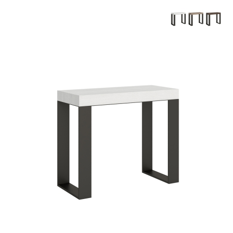 Consola extensible de diseño industrial minimalista 90x40-196 Tecno Small Promoción