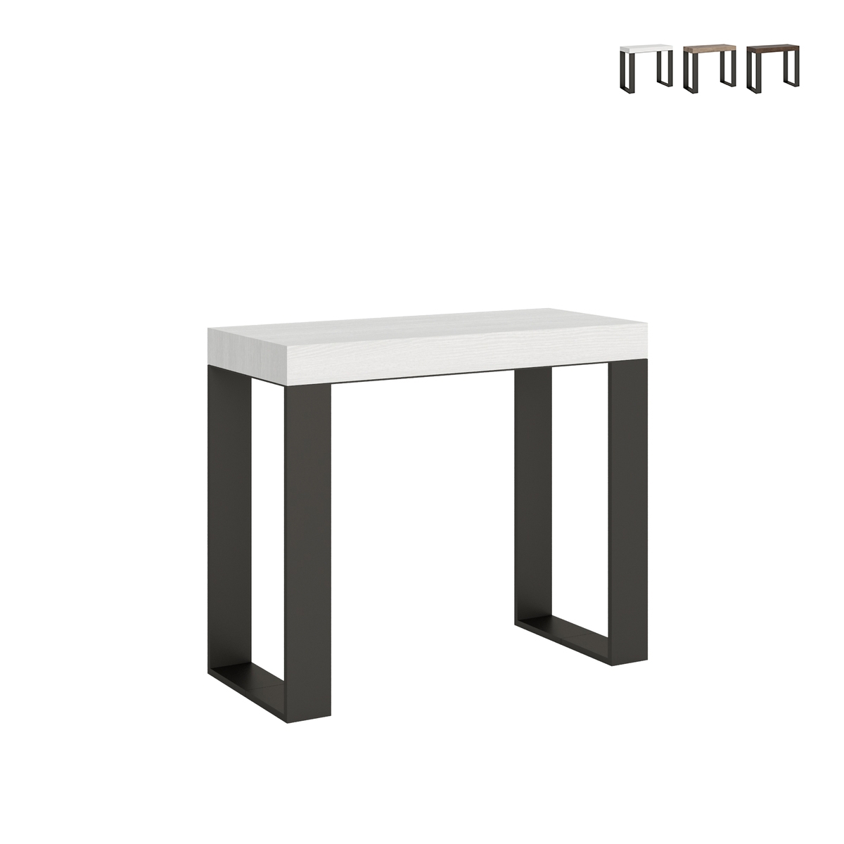 Consola extensible de diseño industrial minimalista 90x40-196 Tecno Small Promoción