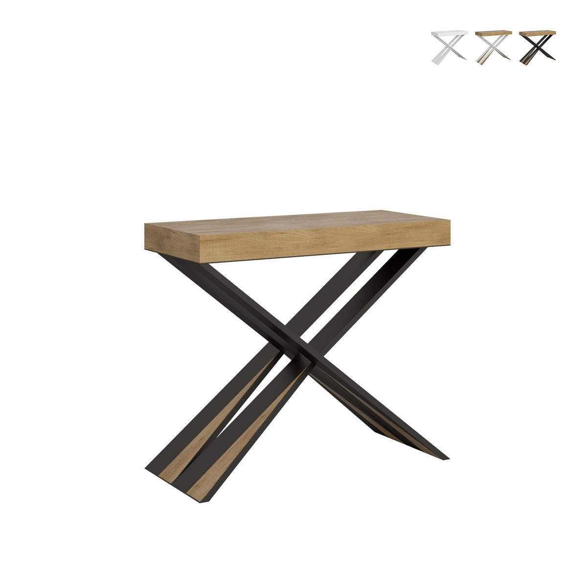 Consola extensible diseño moderno 10 personas 90x40-196 Diago Small Descueto Consola extensible diseño moderno 10 personas 90x40-196 Diago Small Descueto