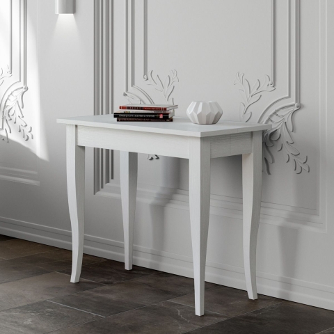 Consola extensible blanca estilo clásico para 14 personas 90x48-308 Sciabola Promoción