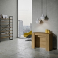 Consola extensible de madera natural diseño compacto 90x48-296 Venus Promoción