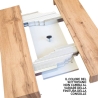 Mesa de cocina moderna extensible 90x40-300 Roxell Medidas
