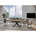 Mesa extensible diseño industrial madera antracita 90x180-440 Famas Oferta