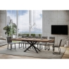 Mesa extensible diseño industrial madera antracita 90x180-440 Famas Oferta