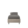 Cama individual 90x190 cm tapizada en tela beige con somier Azelia Venta