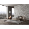Cama individual 90x190 cm tapizada en tela beige con somier Azelia Oferta