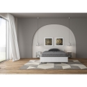 Cama de una plaza y media 120x200 de madera blanca con somier Nuamo Oferta