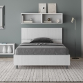 Cama de una plaza y media con contenedor 120x190 en madera blanca Demas Promoción