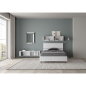 Cama de una plaza y media con contenedor 120x190 en madera blanca Demas Rebajas