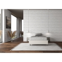 Cama doble tipo francés con almacenamiento 140x190 en piel sintética blanca Azelia Oferta