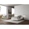 Cama doble tipo francés con almacenamiento 140x190 en piel sintética blanca Azelia Rebajas