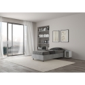Cama individual 80x190 cm moderna sin somier gris cemento Nuamo Rebajas