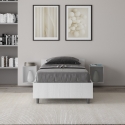 Cama individual con espacio de almacenamiento 80x190 en madera blanca Nuamo Promoción