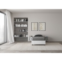 Cama individual con espacio de almacenamiento 80x190 en madera blanca Nuamo Oferta