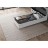 Cama individual con espacio de almacenamiento 80x190 en madera blanca Nuamo Descueto
