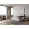 Cama francesa 140x190 polipiel blanca con cajón cabecero Mika Rebajas