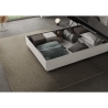 Cama francesa 140x190 polipiel blanca con cajón cabecero Mika Descueto