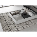 Cama doble francesa con almacenamiento 140x190 de madera blanca Nuamo Descueto