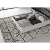Cama doble francesa con almacenamiento 140x190 de madera blanca Nuamo Descueto