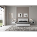 Cama doble francesa 140x190 cabecero recto madera blanca Demas Rebajas