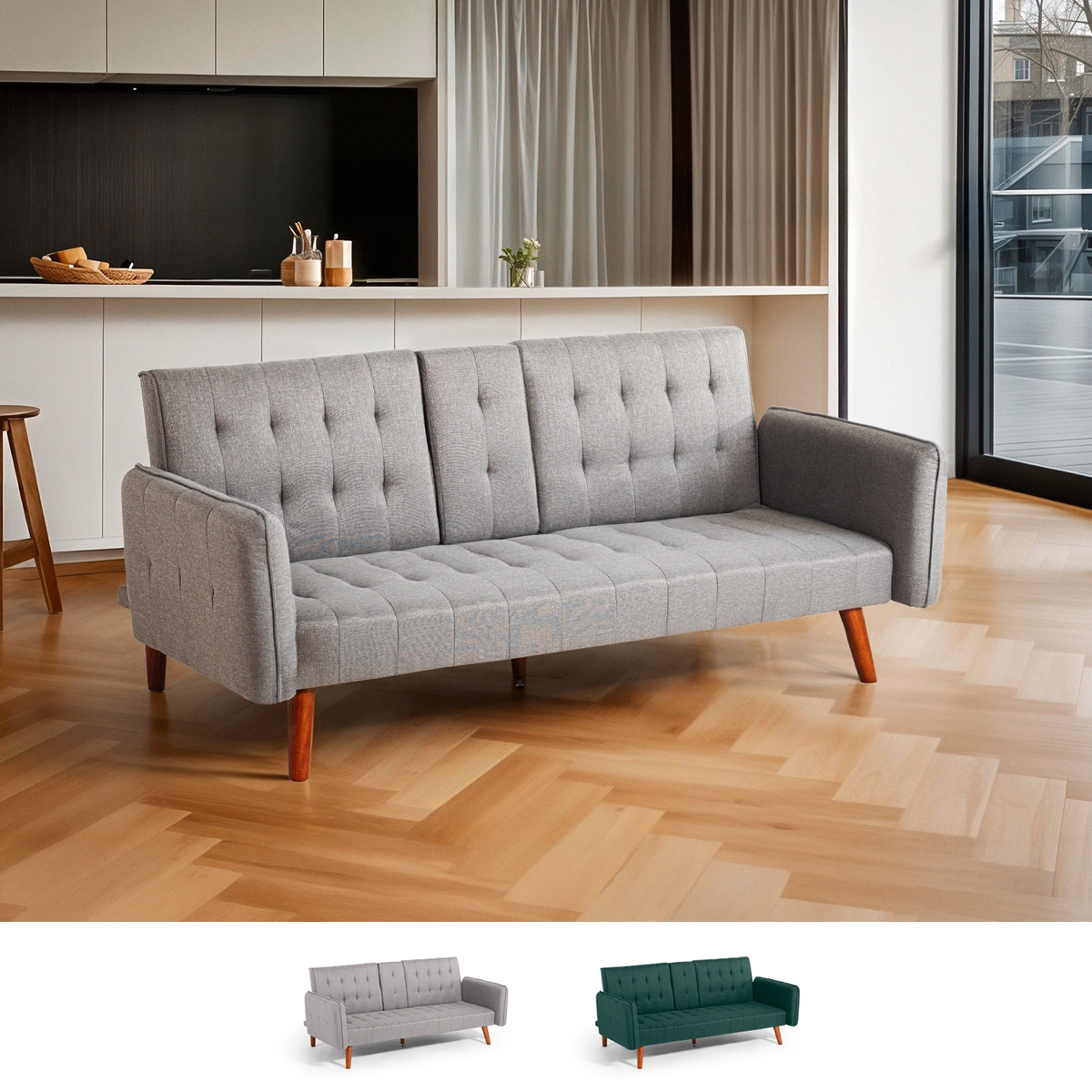 Sofá cama de 2 plazas reclinable con reposabrazos y portavasos Ember Elección Sofá cama de 2 plazas reclinable con reposabrazos y portavasos Ember Elección