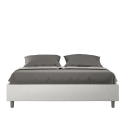 Cama matrimonial acolchada de piel sintética blanca 160x190 Azelia Venta