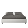 Cama matrimonial acolchada de piel sintética blanca 160x190 Azelia Venta