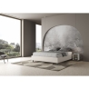 Cama matrimonial acolchada de piel sintética blanca 160x190 Azelia Oferta