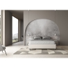 Cama matrimonial acolchada de piel sintética blanca 160x190 Azelia Rebajas