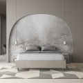 Cama matrimonial con almacenamiento 160x190 acolchada tela beige Azelia Promoción