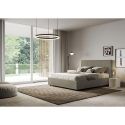 Cama matrimonial con almacenamiento 160x190 en polipiel beige Mika Oferta