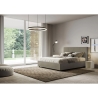 Cama matrimonial con almacenamiento 160x190 en polipiel beige Mika Oferta